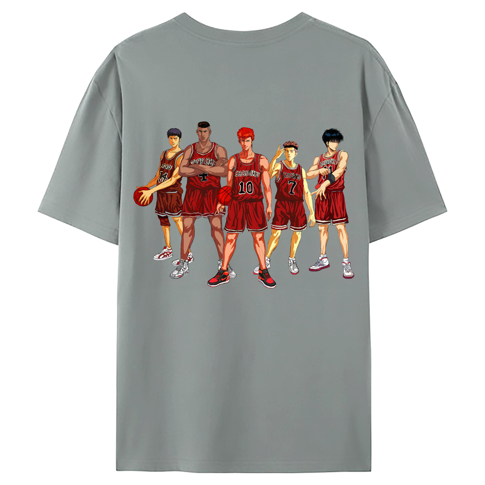 （画像用） SLAM DUNK／スラムダンク 綿100％ メンズ半袖Tシャツ（バックプリント） 通気性